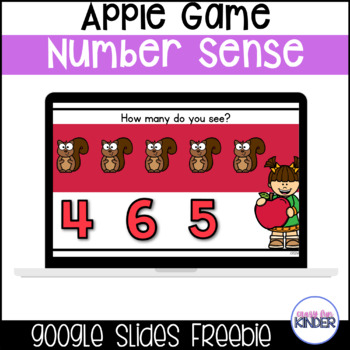 Preview of Number Sense Google Slides Game Apple Themed FREEBIE