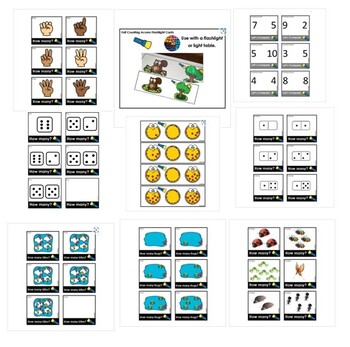 Preview of Number Sense Kindergarten Flashlight / Light Table Cards BUNDLE