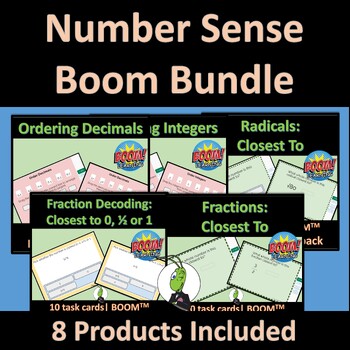Preview of Pre Algebra Number Sense Boom Bundle | Numbers Closest To | Ordering