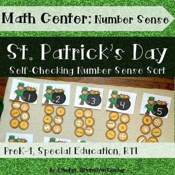 Preview of HANDS ON Math Center: Count & Sort Numbers 0-20, ST. PATRICK'S Theme
