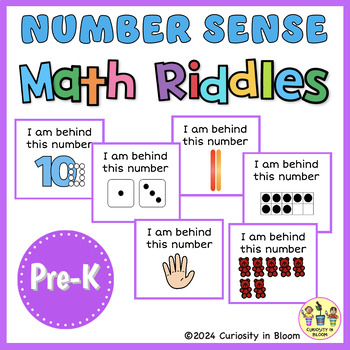 Preview of Number Sense Math Riddles Problem Solving Visual Representation PRE-K