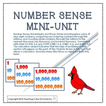 Preview of Number Sense Mini-Unit with Place Value up to 9 digits, comparing, and rounding