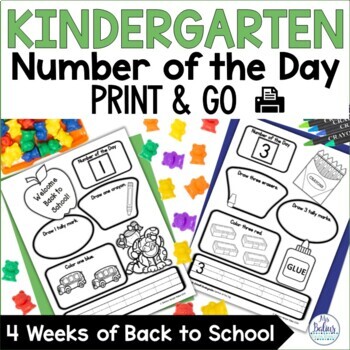 Preview of Number Sense Morning Work Back to School Math Kindergarten Number of the Day