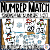 Snowman Number Sense with Number Matching & Counting for 1 to 20
