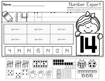 number recognition sort 0 20 by the printable princess tpt