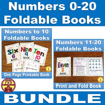 Preview of Number Sense Activities | Numbers 0-20 | Foldable Books Bundle
