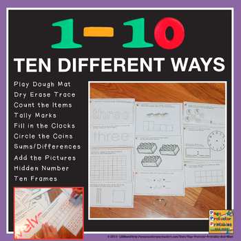 Preview of Numbers 1-10 Ten Different Ways Bundle