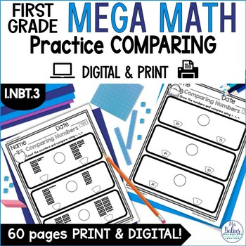 Preview of Ordering Comparing Numbers Activities | First Grade Math Worksheets 1.NBT3