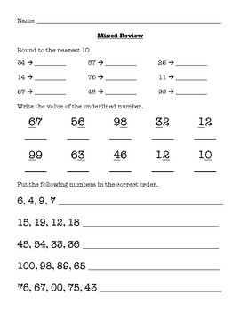 Number Sense Packet by Kurtis Freimuth | TPT