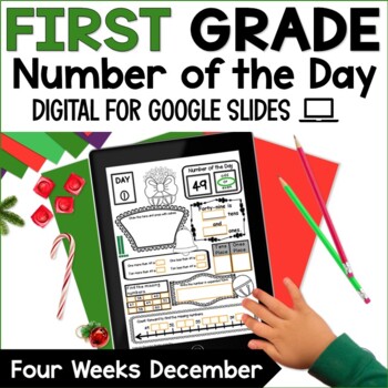 Preview of Christmas 1st Grade Math Activities | Number of the Day | December Number Sense