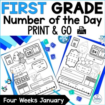 Preview of Place Value Number Sense Practice | Number of the Day First Grade January