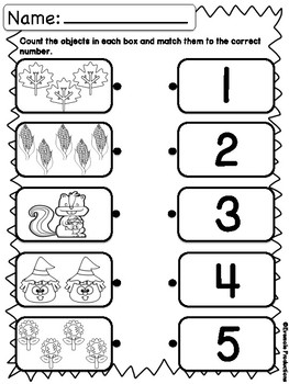 number sense printables numbers 1 10 fall edition by