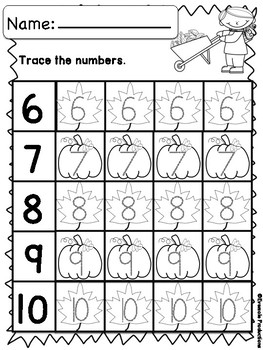 Number Sense Printables - Numbers 1-10 - Fall Edition by Eversole ...