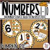 Number Sense Pumpkin Pie fraction puzzles for numbers 1-10