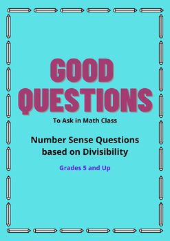 Preview of Number Sense Questions based on Divisibility, Grades 5 and Up