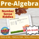 Number Sense Riddles Pre Algebra Distance Learning Math Bo