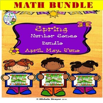 Preview of Number Sense Spring Bundle: April, May, June Learning Center Games - Activities
