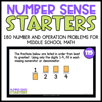 Preview of Number Sense Starters:  180 Math Prompts for Numbers and Operations