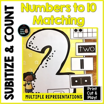 Preview of Number Sense - Subitize - Count - Math Games -  NUMBERS TO 10 -  MATCHING