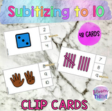 Number Sense Subitizing to 10 Math Center Clip Cards