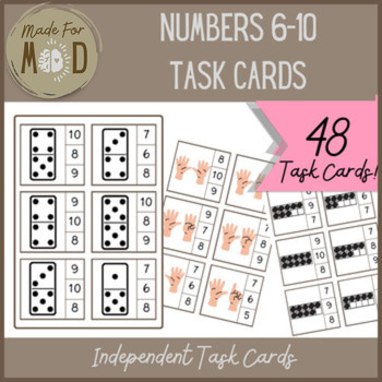 Preview of Number Sense Task Cards 6-10 | Independent Work | Morning Work | Activity