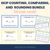 Number Sense Task Cards Bundle – Skip Counting, Rounding, Comparing Numbers