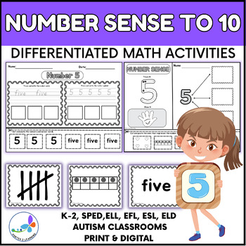 Preview of Number Sense Worksheets - Numbers 1 To 10 - Differentiated Worksheets