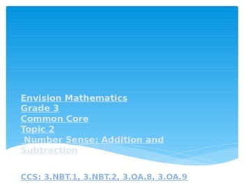 Preview of Number Sense Unit - Grade 3 EnVision Mathematics Unit 2
