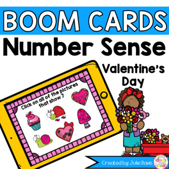 Preview of Number Sense Valentine's Day Counting Activity Boom Cards Game