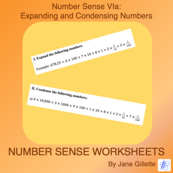 Preview of Number Sense Via: Expanding and Condensing Numbers