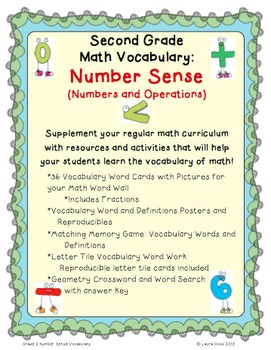 Preview of Number Sense Vocabulary Activities and Resources for Second Grade