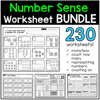Preview of Number Sense Worksheets BUNDLE