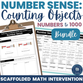 Preview of Number Sense Worksheets - Counting Objects to 1000 Scaffolded Math Intervention