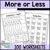 Number Sense Worksheets | More or Less Kindergarten Worksheets