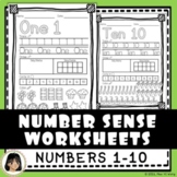 Number Sense Worksheets for Numbers 1-10