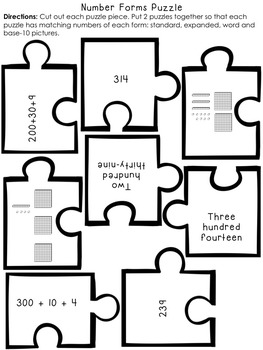 Number Sense and Place Value Color, Cut & Paste Pack for ...