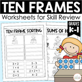 Problem Solving Using Ten Frames - Math Skills Worksheets 