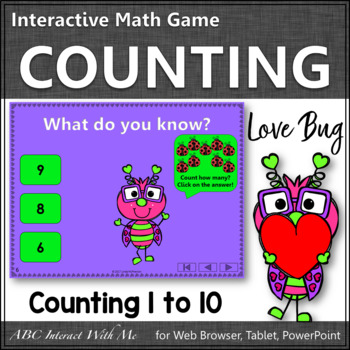 Preview of Counting to 10 Number Sense Interactive Math Game {Love Bug}