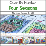 Number Sense to 20 Color by Number Bundle | Seasons