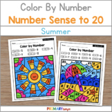 Number Sense to 20 Color by Number for Summer with Ten Fra