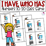 Numbers up to 20 I Have Who Has Math Game