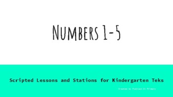 Preview of Number Sense to Five