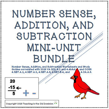 Preview of Number Sense up to 9 digits and Addition and Subtraction Mini-Units BUNDLE