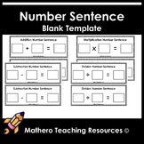 Number Sentence Template (Addition , Subtraction , Multipl
