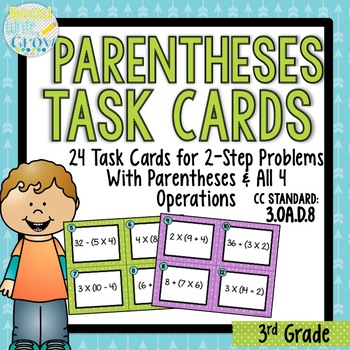 Preview of Number Sentences With Parentheses {Two-Step Problems}