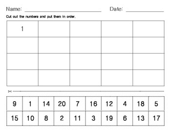 Number Sequence (1-100) - Cut & Paste by Connor Jeon | TPT