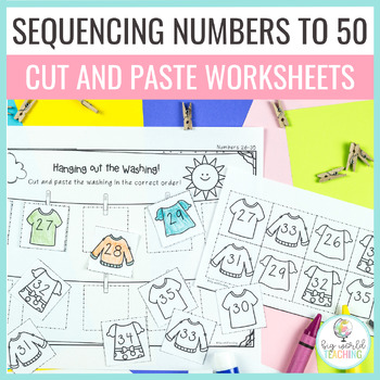 Preview of Number Sequence - Ordering Numbers - Cut and Paste Worksheets