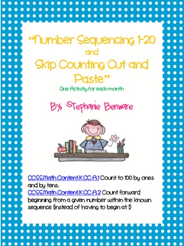 number sequencing 1 20 and skip counting cut and paste by stephanie benware