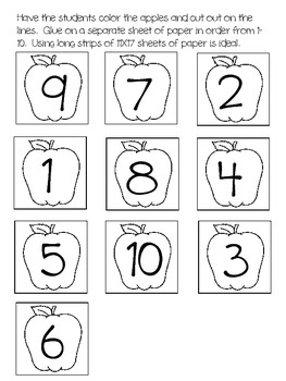 number sequencing 1 20 and skip counting cut and paste by