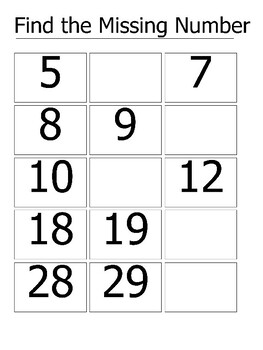 Number Sequencing - Fill In The Missing Number By Superspeducator